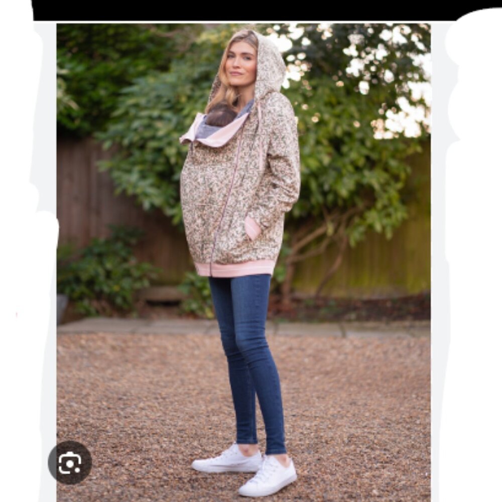 Seraphine Floral Maternity Hoodie - Pink and Cream
